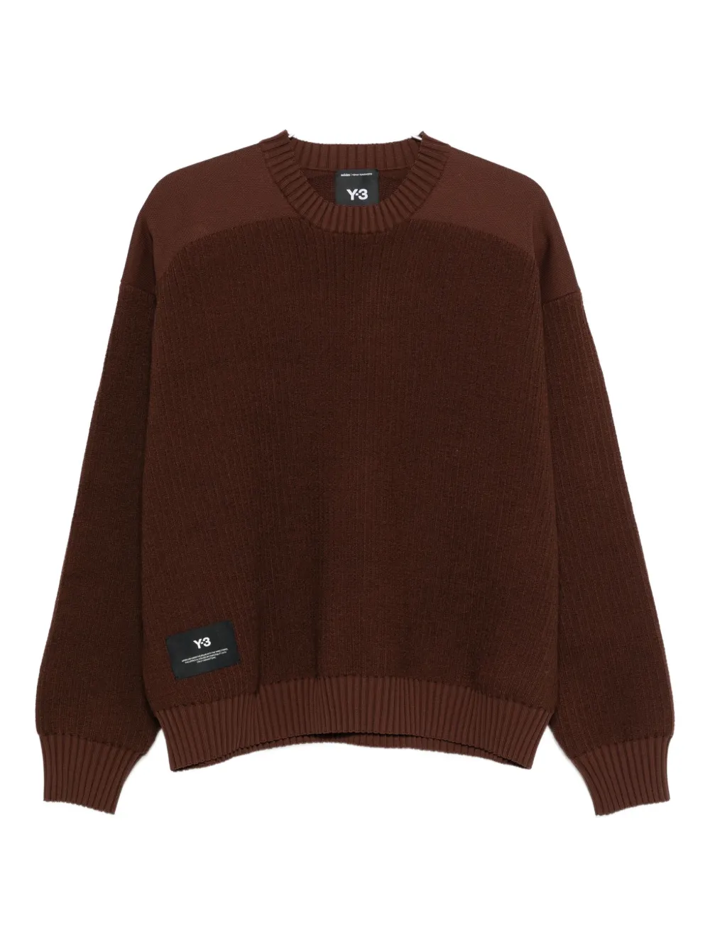 Свитер в рубчик с круглым вырезом Y-3, коричневый
Свитер в рубчик с круглым вырезом Y-3, коричневый