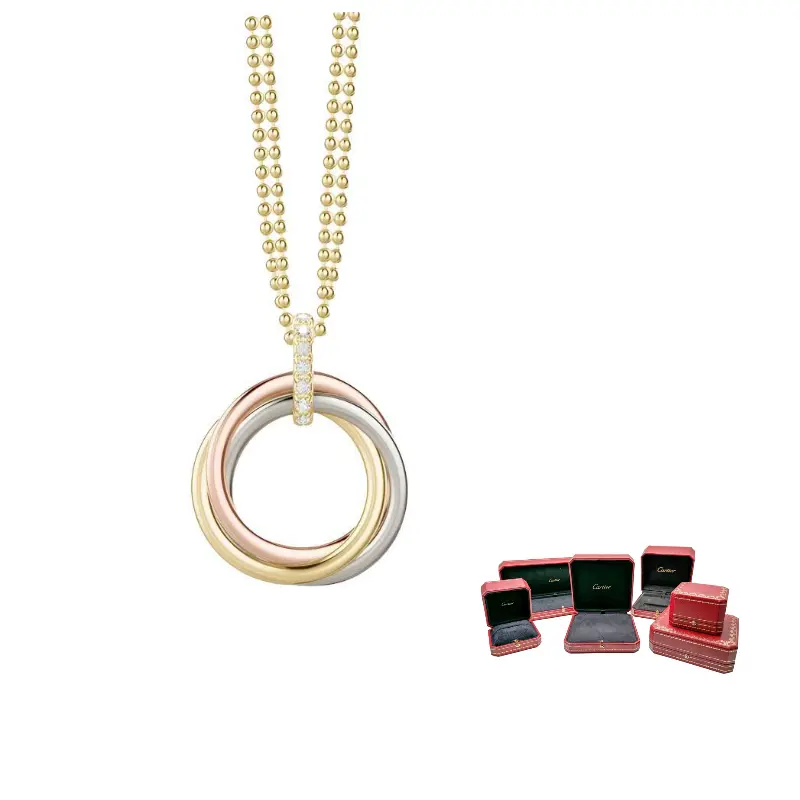 Cartier 18К белое золото, 18К золото, 18К розовое золото с бриллиантами ожерелье unisex мультиколор