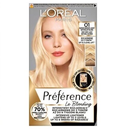 Краска для волос Preference Le Blonding 01 Очень Очень Светлый Натуральный Markenlos, Коричневый, Краска для волос Preference Le Blonding 01 Очень Очень Светлый Натуральный Markenlos
Краска для волос Preference Le Blonding 01 Очень Очень Светлый Натуральный Markenlos, Коричневый, Краска для волос Preference Le Blonding 01 Очень Очень Светлый Натуральный Markenlos