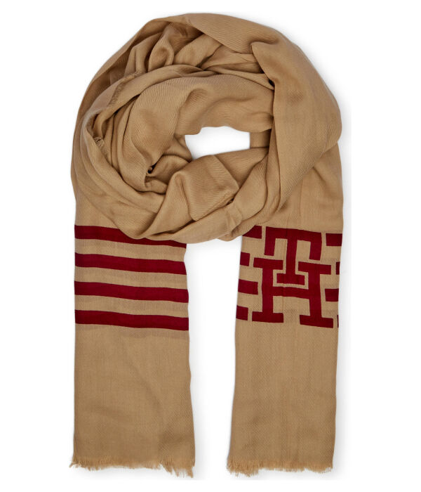 Шарф женский Tommy Hilfiger с полосками и монограммой, бежевый
Шарф женский Tommy Hilfiger с полосками и монограммой, бежевый