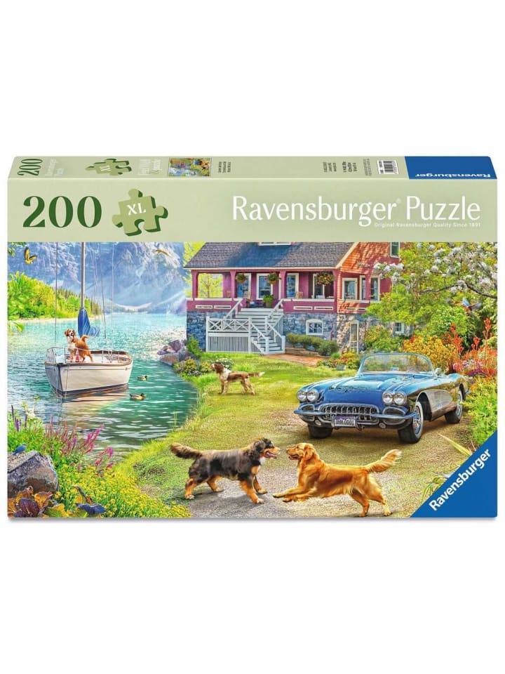 Пазл Ravensburger из 200 деталей, летний домик у озера, в красочном исполнении
Пазл Ravensburger из 200 деталей, летний домик у озера, в красочном исполнении