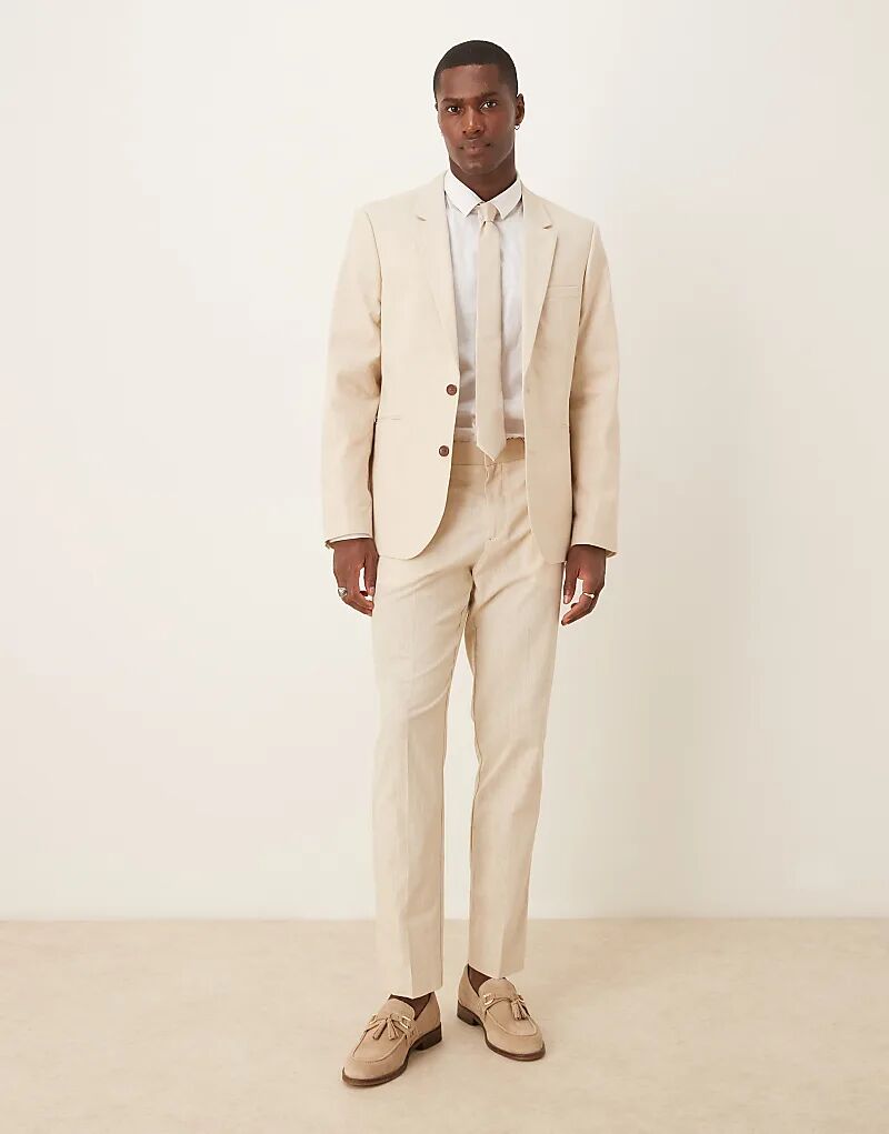 Узкие брюки из искусственного льна ASOS DESIGN со складкой спереди в песочном цвете
Узкие брюки из искусственного льна ASOS DESIGN со складкой спереди в песочном цвете