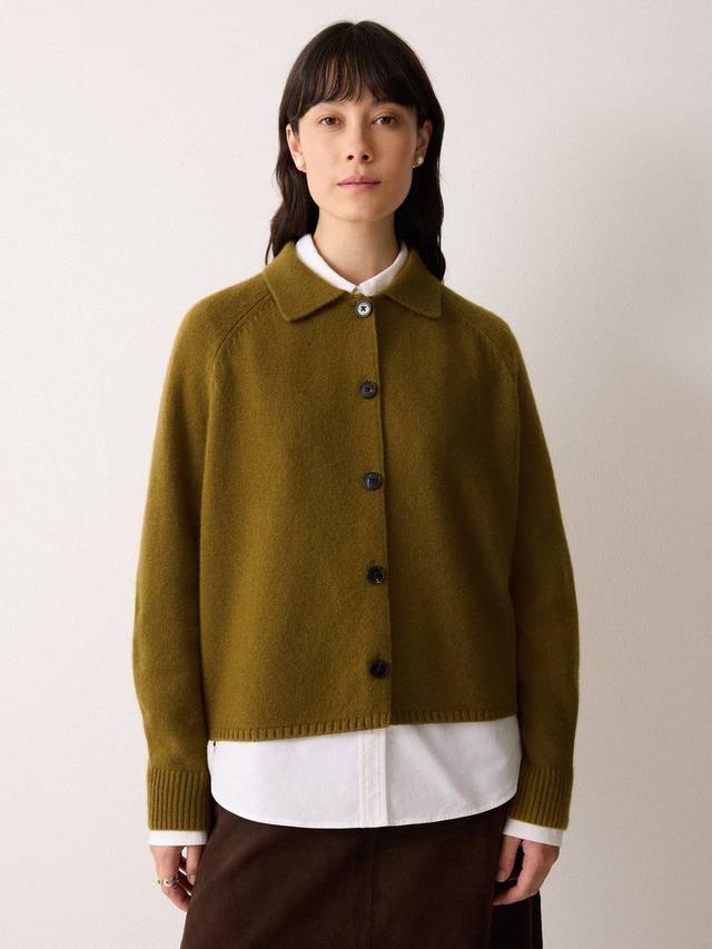 Кардиган с воротником из шерстяной смеси Jigsaw, Green
Кардиган с воротником из шерстяной смеси Jigsaw, Green