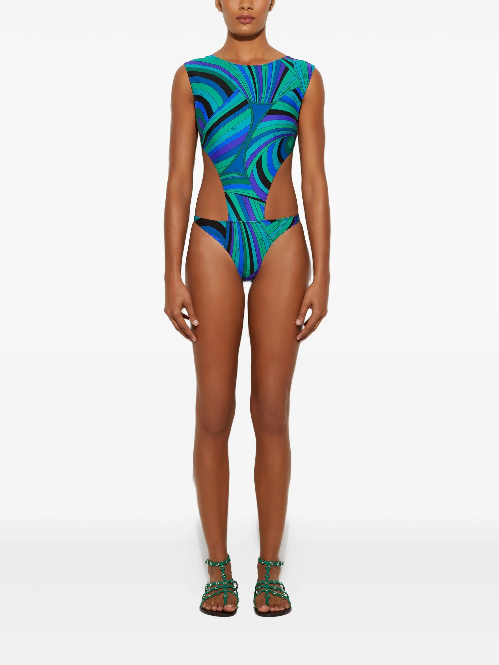 Слитный купальник с вырезами Pucci, синий
Слитный купальник с вырезами Pucci, синий