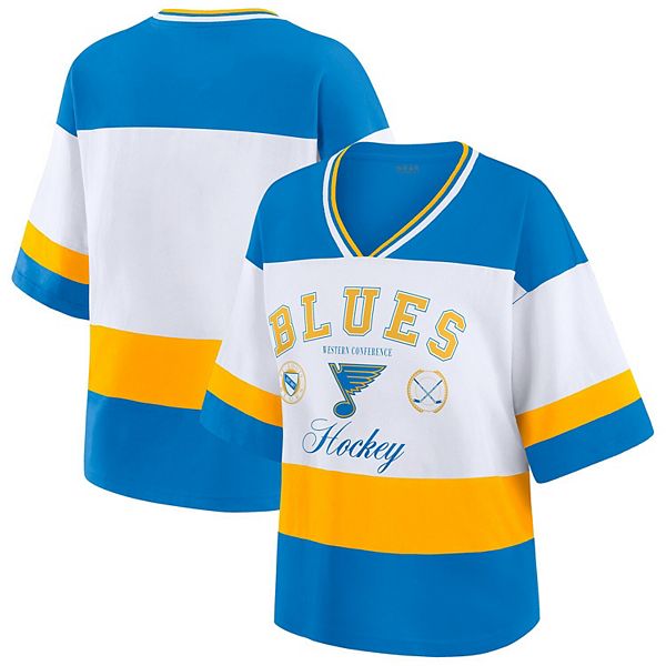 Женская футболка в стиле джерси St Louis Blues сине-белая Wear By Erin Andrews, Белый, Женская футболка в стиле джерси St Louis Blues сине-белая Wear By Erin Andrews
Женская футболка в стиле джерси St Louis Blues сине-белая Wear By Erin Andrews, Белый, Женская футболка в стиле джерси St Louis Blues сине-белая Wear By Erin Andrews