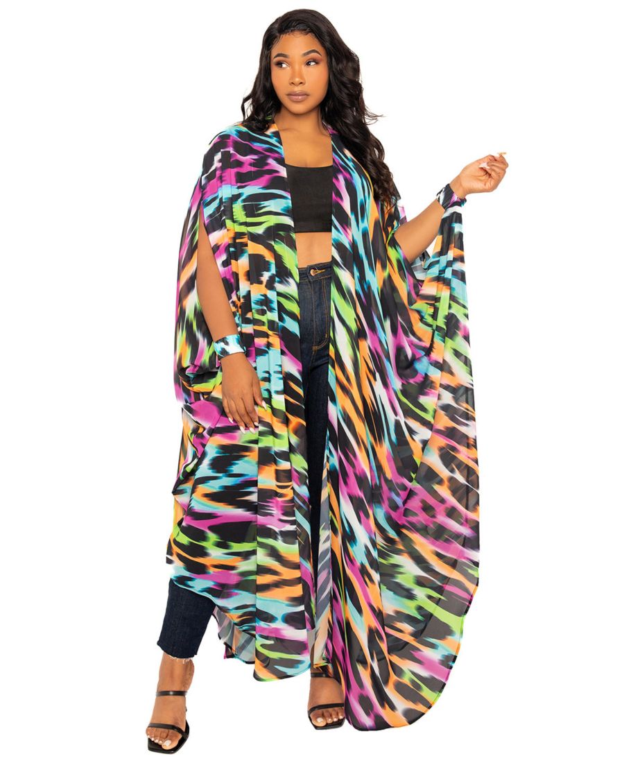 Халат с анималистическим принтом от Buom Couture больших размеров с манжетой на запястье Buxom Couture, Multi
Халат с анималистическим принтом от Buom Couture больших размеров с манжетой на запястье Buxom Couture, Multi