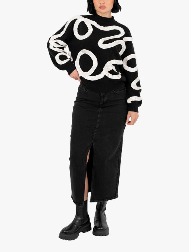 Джемпер с высоким воротником и аппликацией Lovedrobe, Black/White
Джемпер с высоким воротником и аппликацией Lovedrobe, Black/White