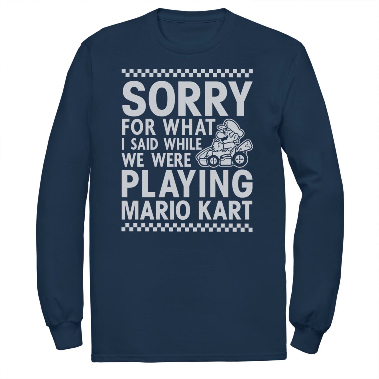 Мужская футболка Nintendo Mario Kart «Извините за то, что я сказал» Licensed Character
Мужская футболка Nintendo Mario Kart «Извините за то, что я сказал» Licensed Character