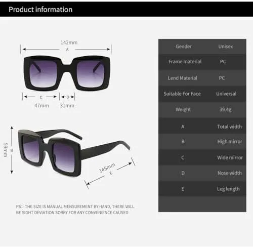Солнцезащитные очки большого квадратного размера 2027 года для женщин, красные и зеленые, винтажные, с защитой от ультрафиолета UV400 MTZJH, Black Silver
Солнцезащитные очки большого квадратного размера 2027 года для женщин, красные и зеленые, винтажные, с защитой от ультрафиолета UV400 MTZJH, Black Silver