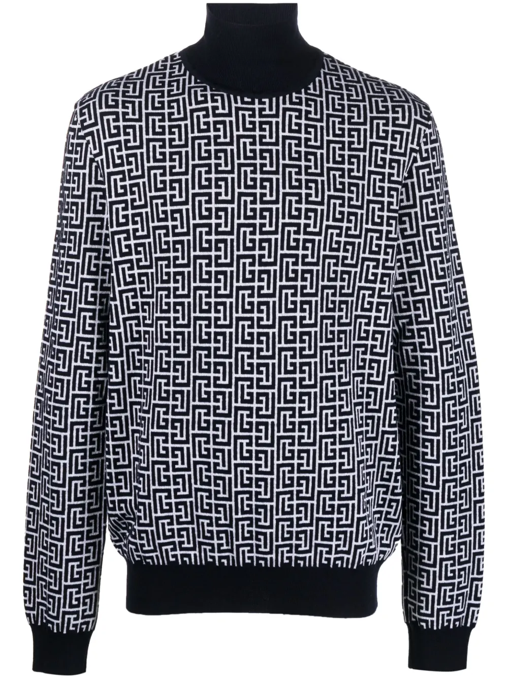 Джемпер с монограммой и высоким воротником BALMAIN, синий
Джемпер с монограммой и высоким воротником BALMAIN, синий