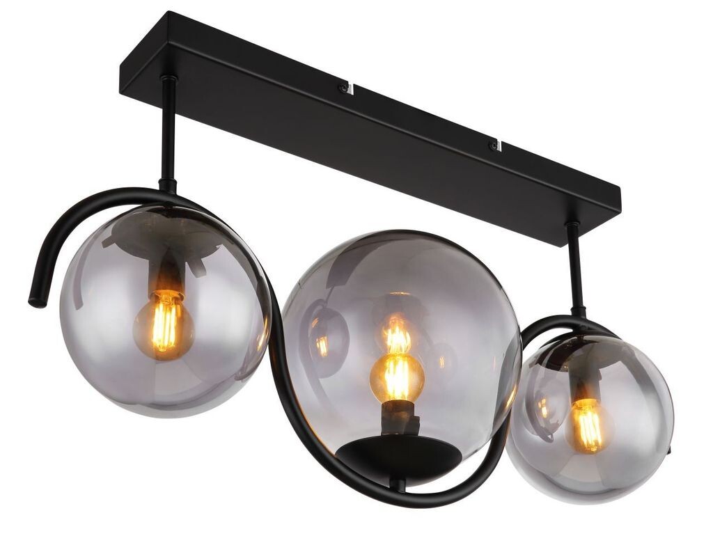 Потолочный светильник Globo Lighting металл черный матовый, стекло дымчатое, ДхШхВ: 600х200х330мм, диаметр стекла: 2 х 15 см, 1 х 20 см, без 3x E14 25Вт 230В
Потолочный светильник Globo Lighting металл черный матовый, стекло дымчатое, ДхШхВ: 600х200х330мм, диаметр стекла: 2 х 15 см, 1 х 20 см, без 3x E14 25Вт 230В