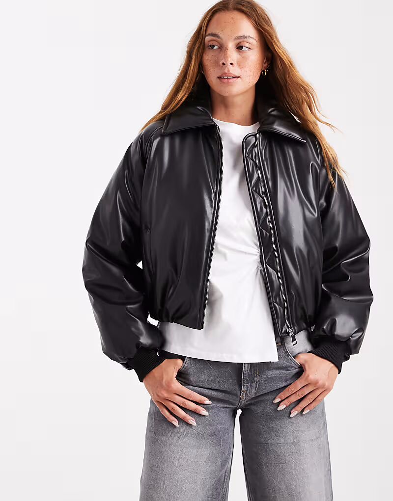 Куртка-пуховик из искусственной кожи черного цвета Cotton On
Куртка-пуховик из искусственной кожи черного цвета Cotton On