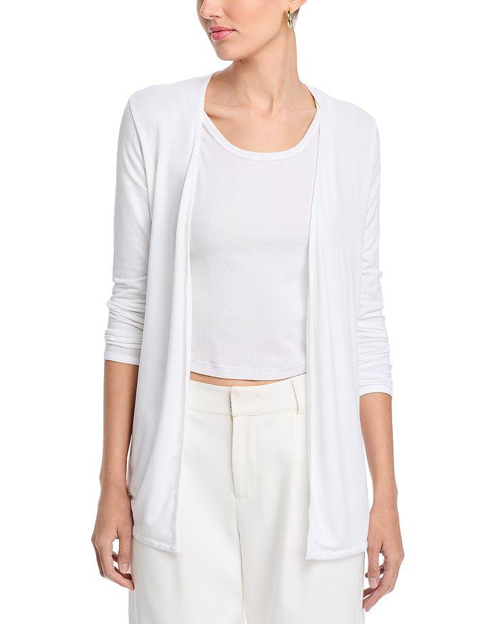 Длинный кардиган на пуговицах с открытой полочкой Majestic Filatures, белый
Длинный кардиган на пуговицах с открытой полочкой Majestic Filatures, белый