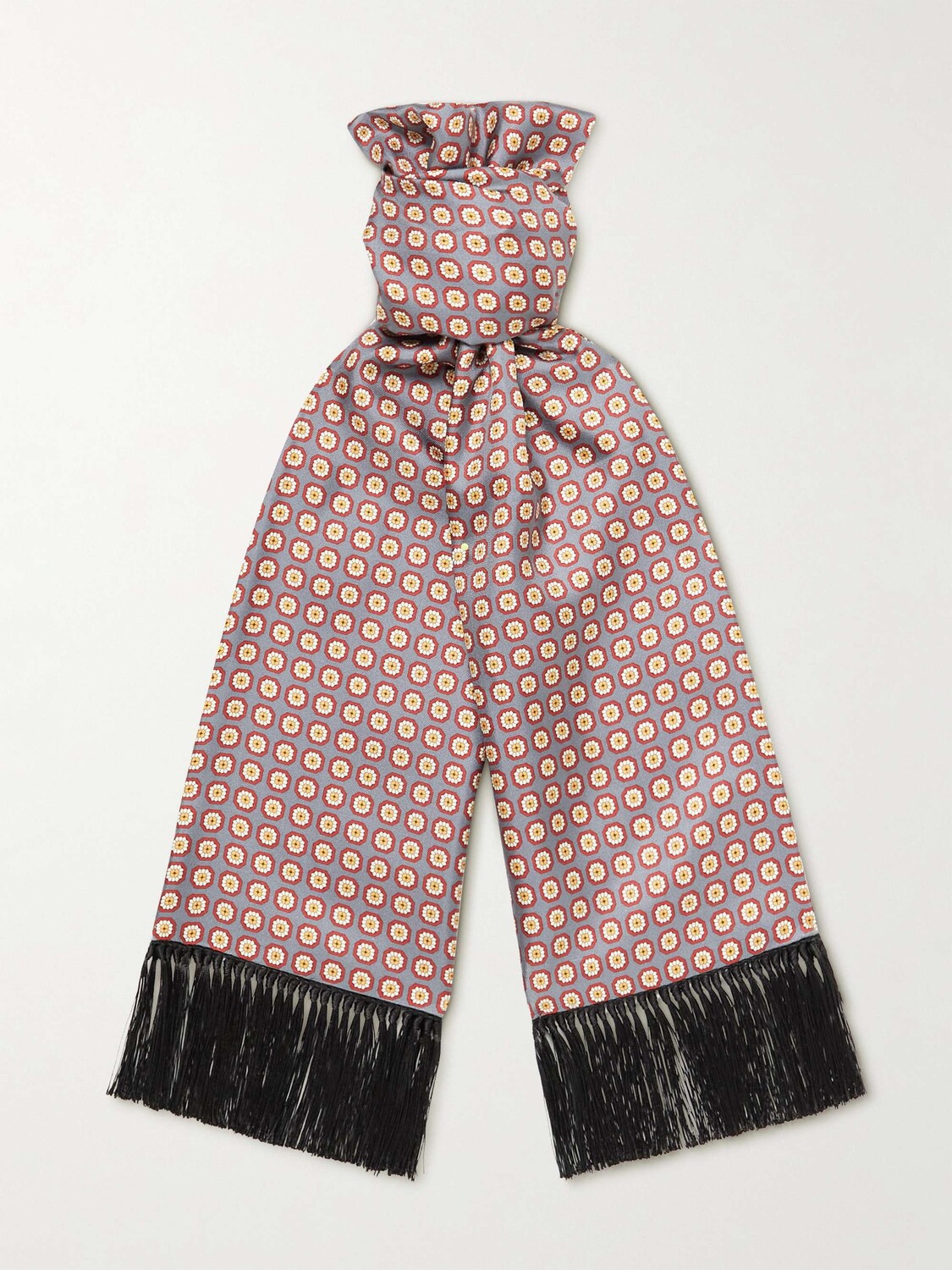 Шарф из шелкового твила с бахромой и принтом Sulka, красный
Шарф из шелкового твила с бахромой и принтом Sulka, красный