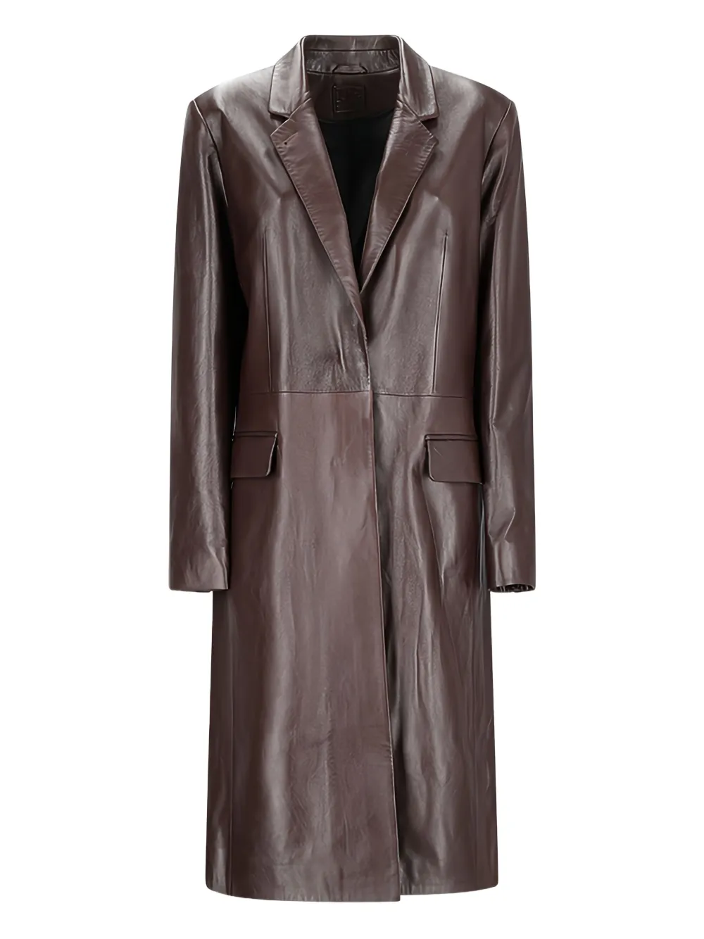 Кожаное пальто с отложным воротником Desa 1972, коричневый 
Кожаное пальто с отложным воротником Desa 1972, коричневый
