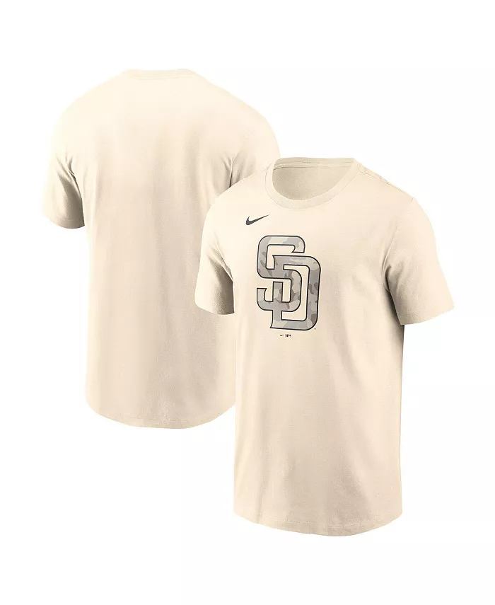 Мужская футболка с камуфляжным логотипом San Diego Padres, кремовая Nike
Мужская футболка с камуфляжным логотипом San Diego Padres, кремовая Nike