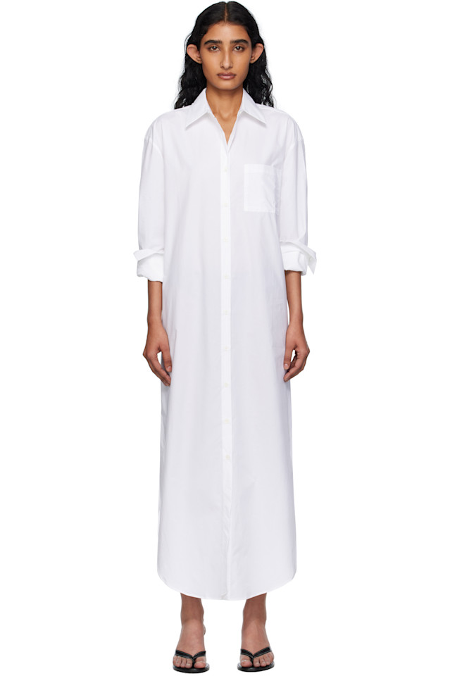 Хлопковое платье-рубашка макси Helena The Frankie Shop, белый
Хлопковое платье-рубашка макси Helena The Frankie Shop, белый