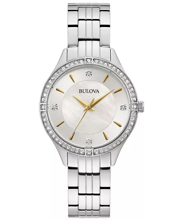 Женские часы-браслет из нержавеющей стали с кристаллами, 32 мм Bulova
Женские часы-браслет из нержавеющей стали с кристаллами, 32 мм Bulova