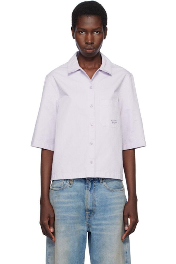 Фиолетовая укороченная свободная рубашка Maison Kitsuné
Фиолетовая укороченная свободная рубашка Maison Kitsuné