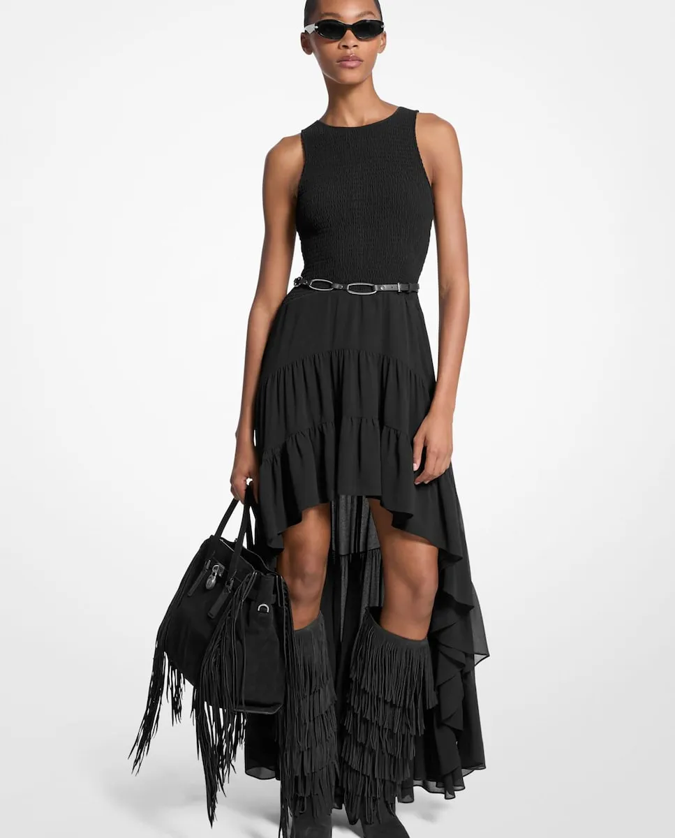 Короткое платье с асимметричным подолом и оборками Michael Michael Kors, черный
Короткое платье с асимметричным подолом и оборками Michael Michael Kors, черный