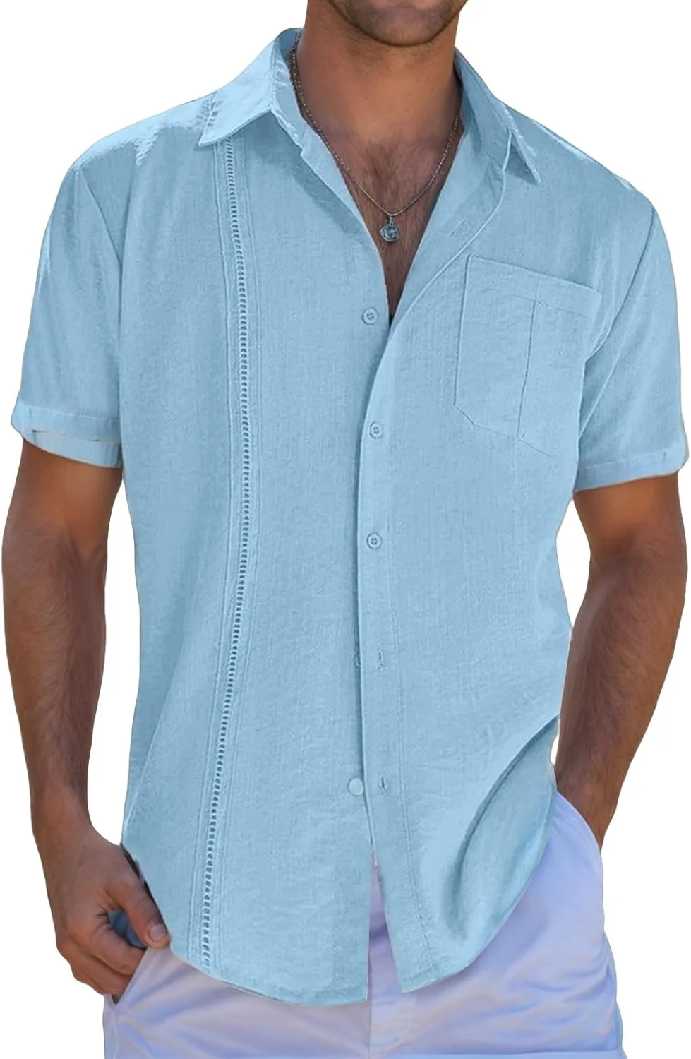 Мужская рубашка с коротким рукавом Casual Linen Spread Collar с карманом CHXLQQX
Мужская рубашка с коротким рукавом Casual Linen Spread Collar с карманом CHXLQQX