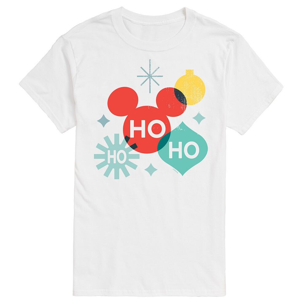 Мужская праздничная футболка с рисунком Микки Мауса Disney's Ho Ho Ho Shapes, белый 
Мужская праздничная футболка с рисунком Микки Мауса Disney's Ho Ho Ho Shapes, белый