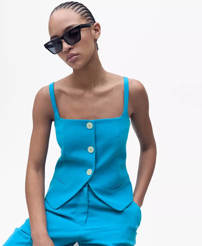 Женский жилет с открытой спиной MANGO, синий
Женский жилет с открытой спиной MANGO, синий