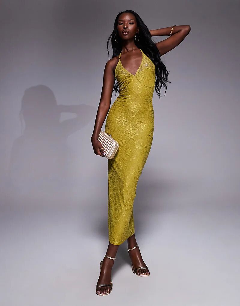 Длинное платье-халтер с кружевом ASOS DESIGN цвета шартрез
Длинное платье-халтер с кружевом ASOS DESIGN цвета шартрез