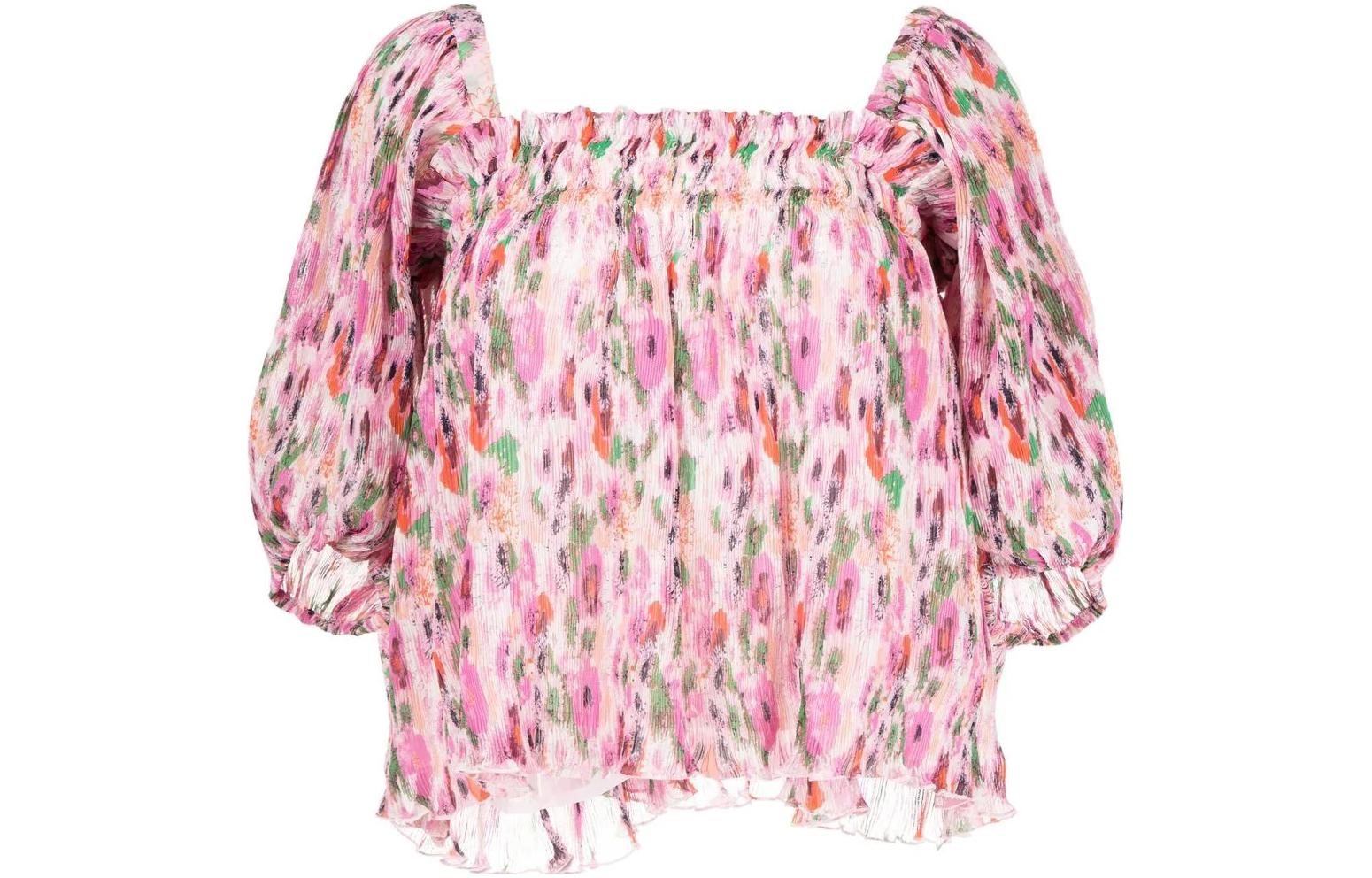 Топ-блузка с цветочным принтом GANNI, розовый
Топ-блузка с цветочным принтом GANNI, розовый