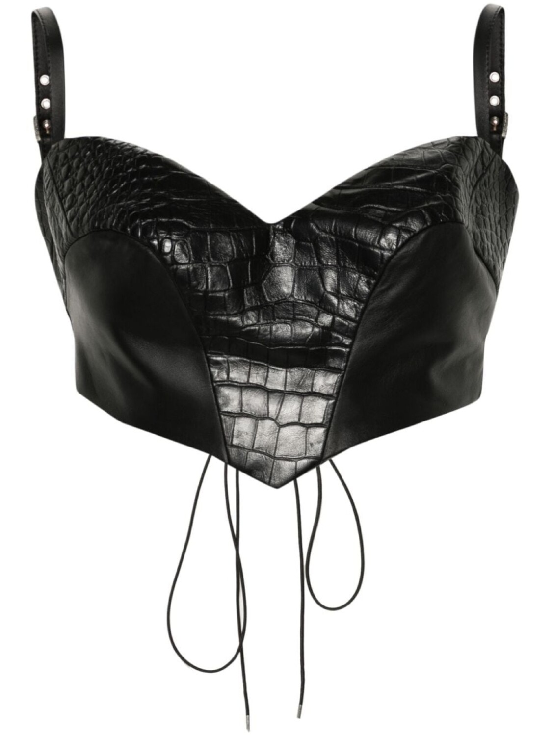 MITILIANE COUTURE кожаный топ с тиснением под кожу крокодила, черный
MITILIANE COUTURE кожаный топ с тиснением под кожу крокодила, черный