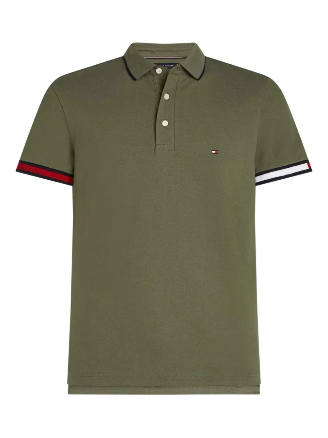 Рубашка поло с вышитым логотипом Tommy Hilfiger, зеленый 
Рубашка поло с вышитым логотипом Tommy Hilfiger, зеленый