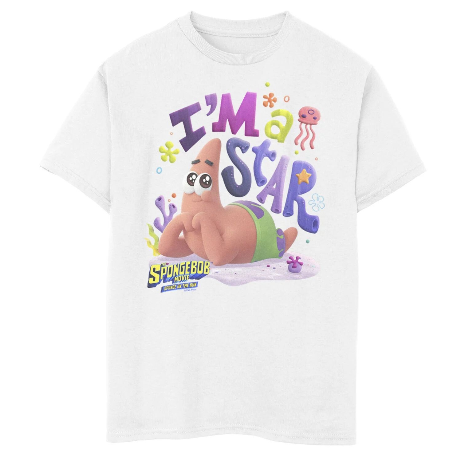 Футболка с рисунком «Губка Боб Квадратные Штаны: Губка в бегах, Патрик, я звезда» для мальчиков 8–20 лет Nickelodeon, белый
Футболка с рисунком «Губка Боб Квадратные Штаны: Губка в бегах, Патрик, я звезда» для мальчиков 8–20 лет Nickelodeon, белый