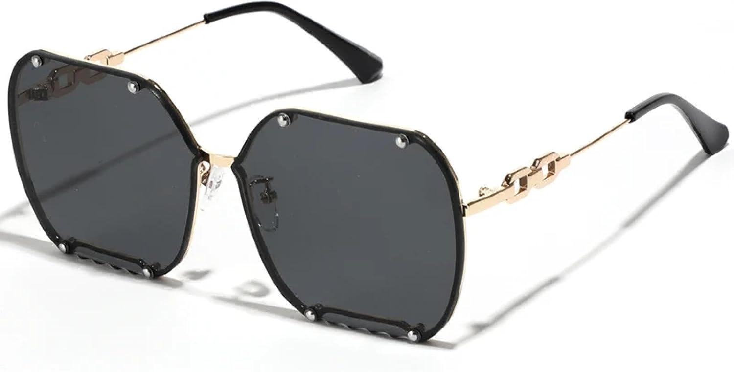 Солнцезащитные очки в крупной оправе для женщин и мужчин, модные панк-очки с цепочкой и заклепками, роскошные солнцезащитные очки с защитой от УФ-излучения UV400 TKKTLLT, Black Grey
Солнцезащитные очки в крупной оправе для женщин и мужчин, модные панк-очки с цепочкой и заклепками, роскошные солнцезащитные очки с защитой от УФ-излучения UV400 TKKTLLT, Black Grey