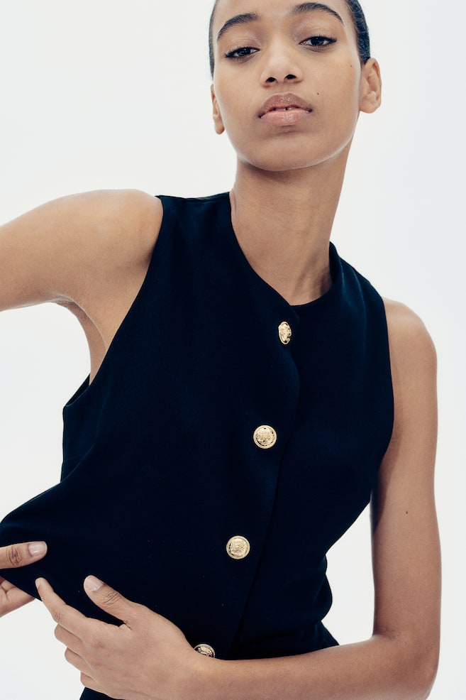 Жилет из трикотажного полотна букле H&M, черный
Жилет из трикотажного полотна букле H&M, черный