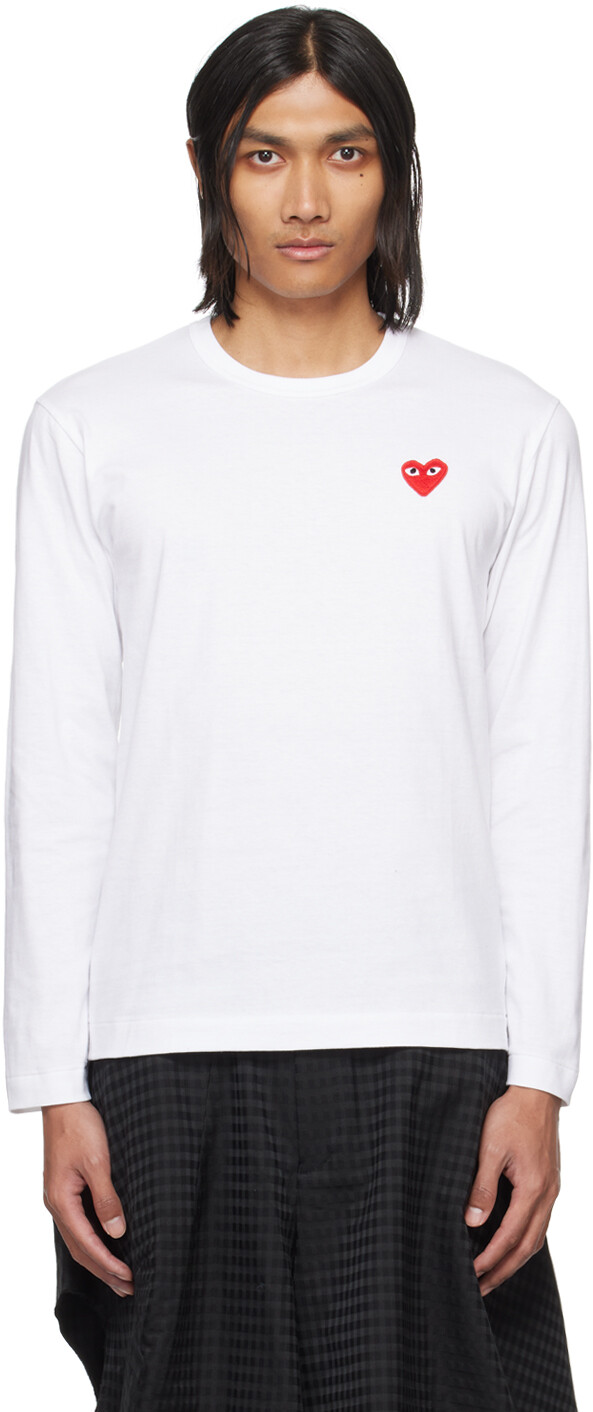 Футболка с длинным рукавом и нашивкой в виде сердца COMME des GARcONS PLAY, белый
Футболка с длинным рукавом и нашивкой в виде сердца COMME des GARcONS PLAY, белый