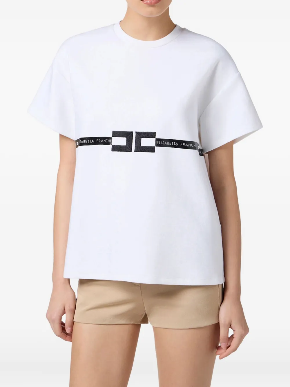 Футболка с короткими рукавами и логотипом Elisabetta Franchi, белый
Футболка с короткими рукавами и логотипом Elisabetta Franchi, белый