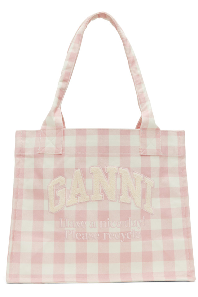 Ganni Большая сумка-шоппер в розово-белую клетку «виши»
Ganni Большая сумка-шоппер в розово-белую клетку «виши»