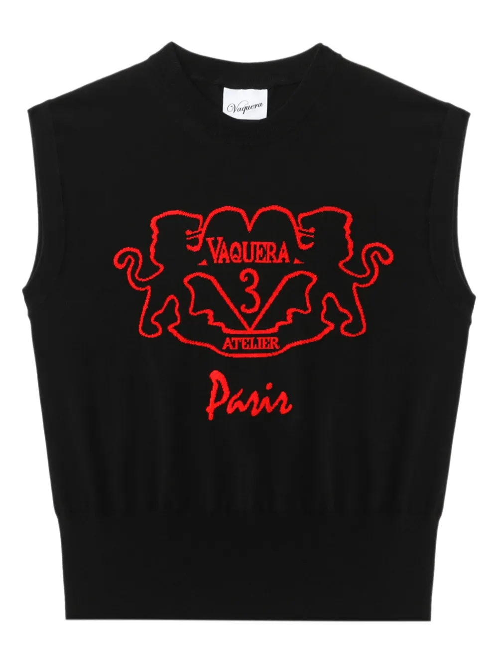 Топ с логотипом вязки интарсия Vaquera, черный
Топ с логотипом вязки интарсия Vaquera, черный