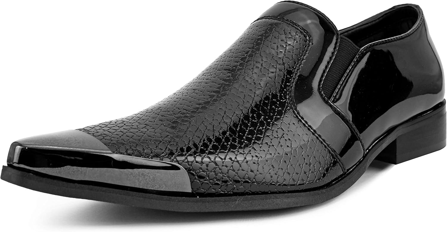 Amali Davis - Мужские классические туфли, экзотические лакированные лоферы для мужчин - Туфли-слиперы с металлическим носком цвета «пистолет», классические туфли для мужчин - Оригинальные дизайнерские туфли, черный
Amali Davis - Мужские классические туфли, экзотические лакированные лоферы для мужчин - Туфли-слиперы с металлическим носком цвета «пистолет», классические туфли для мужчин - Оригинальные дизайнерские туфли, черный