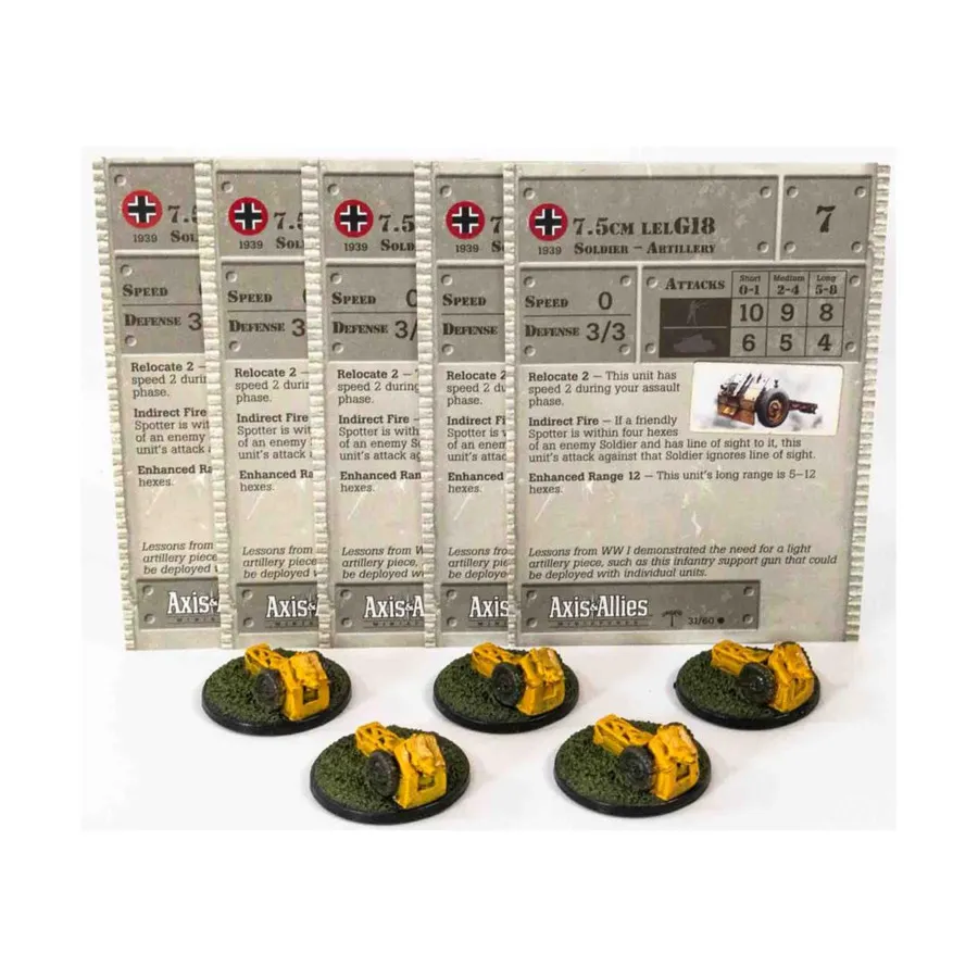 7,5 см LELG18 (C) x5, Axis & Allies - Collectible Miniatures Game - North Africa 1940-1943 Singles
7,5 см LELG18 (C) x5, Axis & Allies - Collectible Miniatures Game - North Africa 1940-1943 Singles