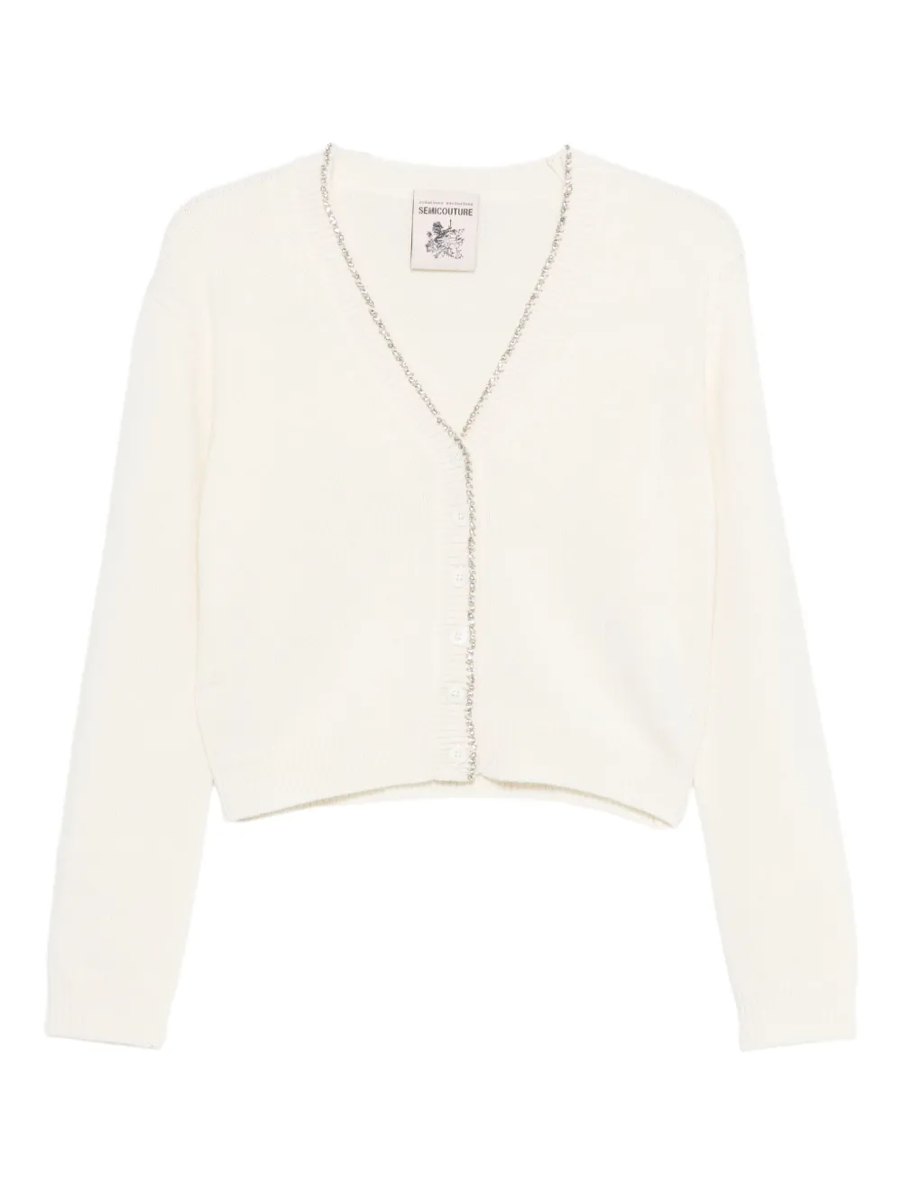 Кардиган, украшенный кристаллами Semicouture, белый
Кардиган, украшенный кристаллами Semicouture, белый