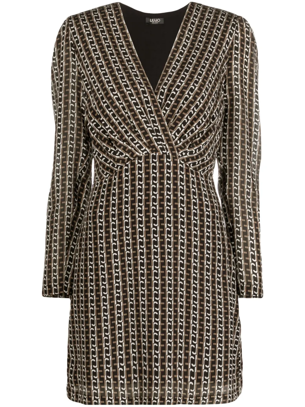 Шелковое платье мини с запахом и принтом LIU JO, черный
Шелковое платье мини с запахом и принтом LIU JO, черный