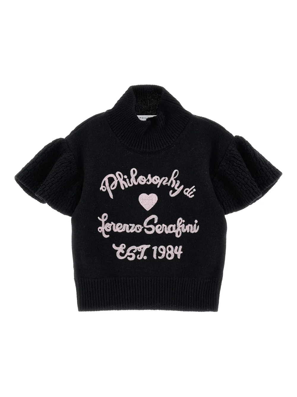 Вышитый свитер с оборками на рукавах Philosophy Di Lorenzo Serafini Kids, черный
Вышитый свитер с оборками на рукавах Philosophy Di Lorenzo Serafini Kids, черный