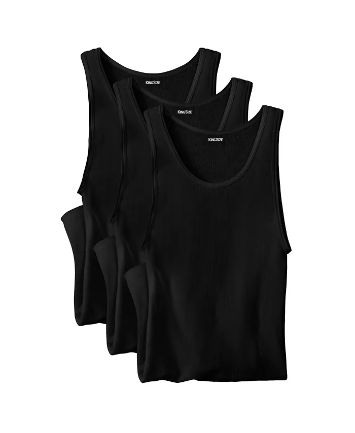 Мужская майка-борцовка из хлопка с рубчиком, 3 шт KingSize, черный 
Мужская майка-борцовка из хлопка с рубчиком, 3 шт KingSize, черный
