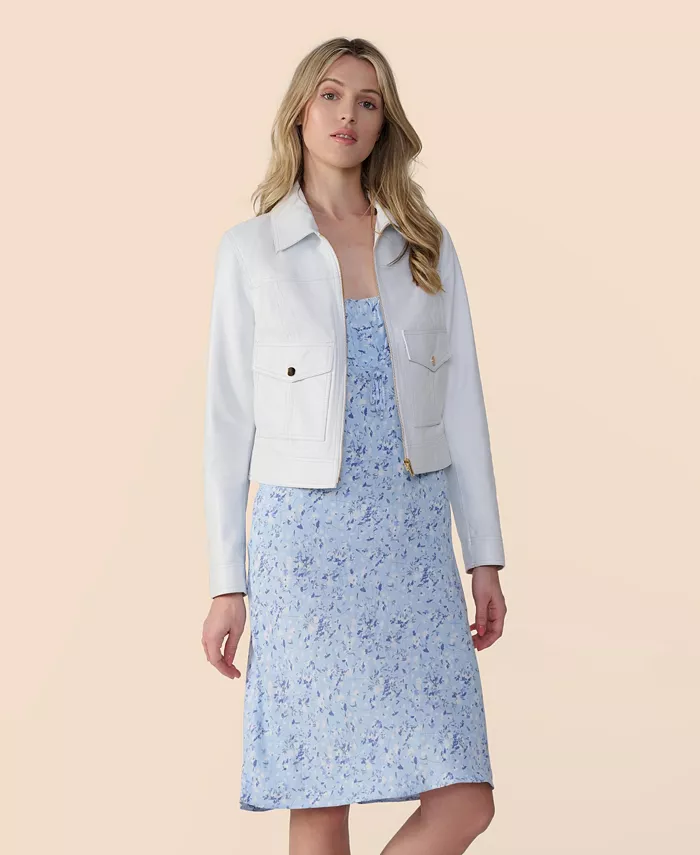 Женская кожаная куртка-бомбер Furniq UK, белый
Женская кожаная куртка-бомбер Furniq UK, белый