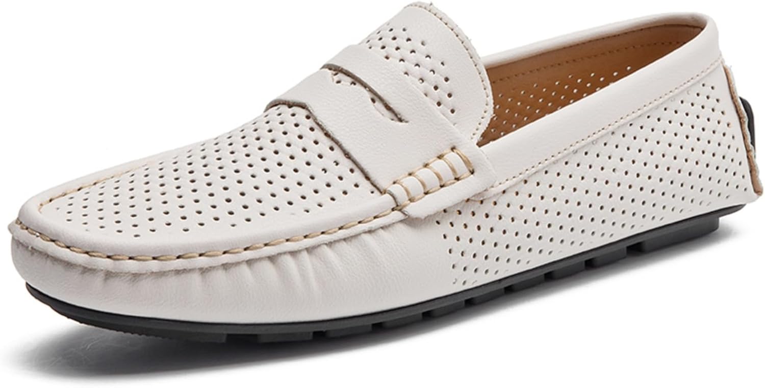 Мужские перфорированные кожаные лоферы YRZHGDL слипоны с круглым носком, мокасины, удобные, легкие, дышащие, нескользящие, прогулок, повседневной носки, офиса, работы, ботл-сапожки, белый
Мужские перфорированные кожаные лоферы YRZHGDL слипоны с круглым носком, мокасины, удобные, легкие, дышащие, нескользящие, прогулок, повседневной носки, офиса, работы, ботл-сапожки, белый