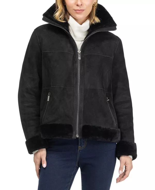 Куртка на молнии из овчины мериноса Gorski, черный
Куртка на молнии из овчины мериноса Gorski, черный