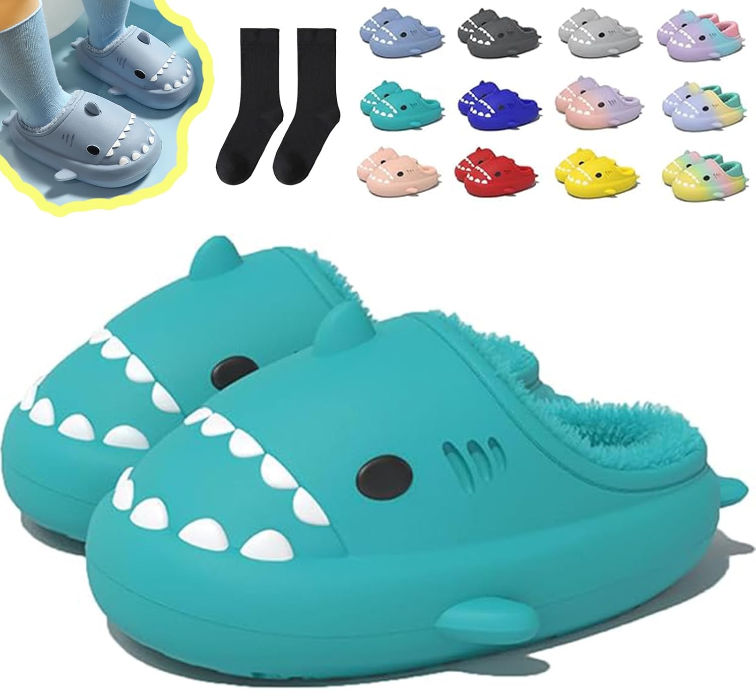 Зимние тапочки в виде акулы, тапочки с акулой со съемной плюшевой подкладкой, теплые зимние плюшевые удобные нескользящие шлепанцы Generic, Color-i
Зимние тапочки в виде акулы, тапочки с акулой со съемной плюшевой подкладкой, теплые зимние плюшевые удобные нескользящие шлепанцы Generic, Color-i