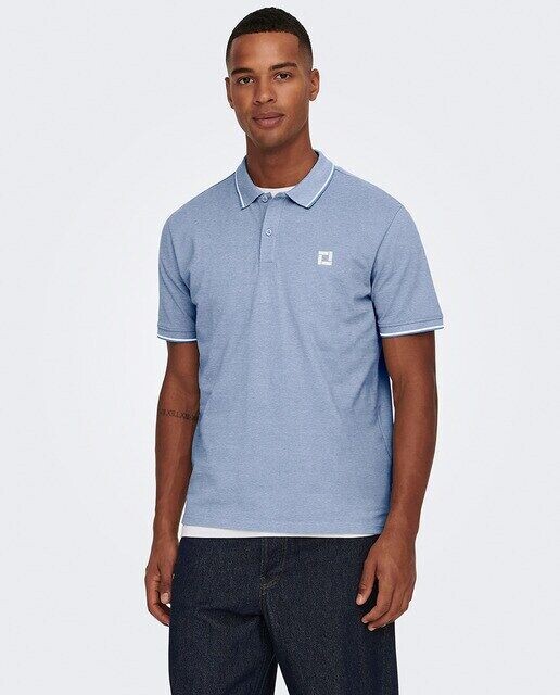 Мужская рубашка-поло из пике с короткими рукавами и логотипом Only & Sons, светло-синий
Мужская рубашка-поло из пике с короткими рукавами и логотипом Only & Sons, светло-синий