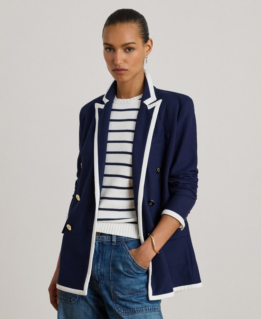 Женский двухцветный двубортный пиджак из пике Lauren Ralph Lauren, Refined Navy/White
Женский двухцветный двубортный пиджак из пике Lauren Ralph Lauren, Refined Navy/White